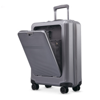 爱可乐（Echolac）拉杆箱前开盖20寸行李箱飞机轮男登机箱pc161F旅行箱万向轮带TSA密码锁