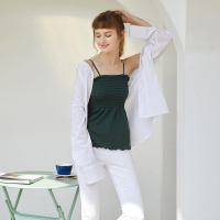 都市丽人春夏新品简约舒适百搭长款家居吊带裙女式背心1V9503