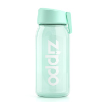 Zippo小巧便携可爱创意个性网红学生ins简约清新森系塑料水杯 青艾绿600ml