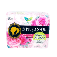 日本kao花王乐而雅Laurier棉柔超通透卫生护垫#玫瑰香72片 平整贴服 亲肤柔软（新老款及版本随机发货）