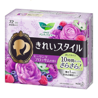 日本kao花王乐而雅Laurier棉柔超通透卫生护垫#蓝莓味72片 平整贴服 亲肤柔软（新老款及版本随机发货）