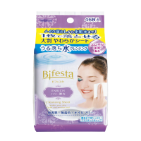 日本Mandom曼丹Bifesta免洗卸妆湿巾棉#弹力紫色款46枚 深层洁净 温和无刺激（新老款及版本随机发货）