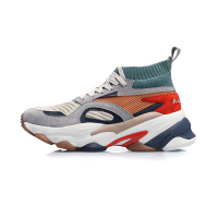 李宁休闲鞋男鞋剑龙包裹透气一体织男士中帮时尚袜子鞋