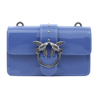 Pinko经典双飞燕蓝色亮面牛皮单肩包PK0012B08TU