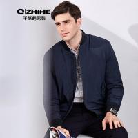 千纸鹤男装棉衣 2018年秋季男士青年修身棒球领简约棉服外套3578