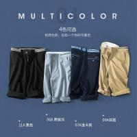 千纸鹤青年夏季新品薄款休闲裤男纳米棉短裤男士直筒五分中裤子沙滩裤男9663