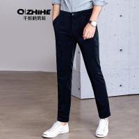 千纸鹤男装休闲裤 男士天鹅绒男裤商务修身保暖长裤7761