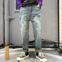 千纸鹤男装2019秋季新款男士牛仔裤宽松直筒潮流男长裤子80261