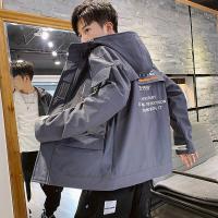 千纸鹤经典连帽百搭连帽夹克男装外套休闲时尚字母男士外套30375