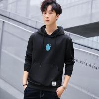 千纸鹤秋冬新款圆领动物图案男装长袖套头针织上衣男士卫衣15280