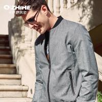 千纸鹤男装棒球领夹克外套上衣春秋款青年男士修身潮流茄克30121