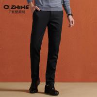 千纸鹤2019春装新款青年男裤子 休闲裤中腰直筒商务西裤装男70027