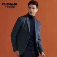 千纸鹤男装春季新款青年商务修身休闲便西外套男士便西上衣35001
