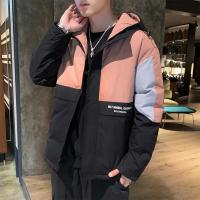 海德斯曼2019秋冬男式青年新款韩版拼色字母男士休闲外套棉服保暖棉衣男65154