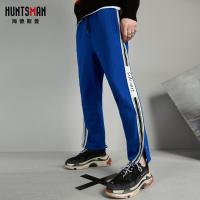 海德斯曼2018潮牌阔长腿运动裤男侧边条纹开叉休闲裤子男宽松长裤90020