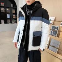 海德斯曼男装2019冬时尚潮牌情侣装拼色连帽加厚外套男装棉服男夹克棉衣65140