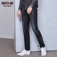 海德斯曼2018新款牛仔裤男 潮流时尚百搭黑色青年长裤男9969