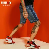 海德斯曼新款牛仔短裤男 夏季薄宽松大码五分裤 潮流学生裤子8259