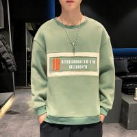 海德斯曼2019秋冬新款加绒卫衣男士日韩潮流撞色字母休闲青年圆领上衣卫衣15359