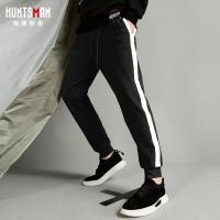 海德斯曼新款条纹束脚裤男 简约休闲裤修身百搭九分卫裤子潮90069