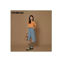 OtherMix不对称开叉牛仔裙2021年新款春季设计感小众a字半身裙子