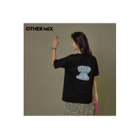 OtherMix小灰象T恤女2021春夏新款休闲时尚宽松短袖中长款上衣潮