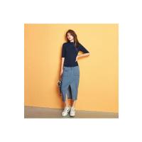 七格格不规则T恤女2020秋季新款潮小心机上衣设计感小众高领短袖