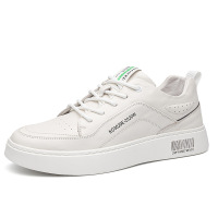 策霸欧洲站男鞋秋季新款真皮头层牛皮白色板鞋厚底休闲鞋皮鞋小白鞋