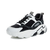 策霸2020新款运动鞋女韩版百搭休闲厚底老爹鞋女秋季增高真皮女鞋夏潮