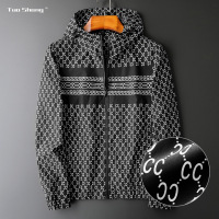 策霸2020欧品轻奢 秋季新款潮牌元素数码迷彩印花 男士短款连帽夹克男