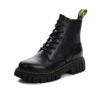 策霸马丁靴女秋2020新款厚底英伦风中筒短靴子女机车复古真皮女鞋