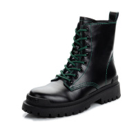 策霸短靴子女2020新款英伦风复古真皮马丁靴女厚底中筒休闲女鞋