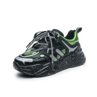 策霸内增高老爹鞋秋季2020新款温州真皮女鞋时尚百搭运动休闲运动女鞋