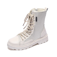 策恩公牛2020秋冬新款百搭英伦马丁靴女学生中筒ins短靴女厚底拉链短靴女