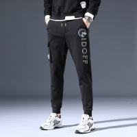 策恩公牛男装潮牌运动裤子印花欧美时尚品牌男式韩版修身弹力休闲束脚
