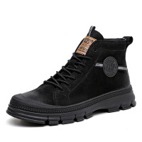 策霸男士真皮马丁靴2020秋冬新款潮流加厚中高邦工装靴正装靴皮靴男靴