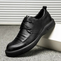 策霸20秋季新款男鞋时尚透气圆头系带男士皮鞋休闲鞋鞋子男