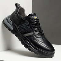 策霸2020秋季新款欧洲站男鞋真皮头层牛皮小白鞋皮鞋百搭休闲鞋潮