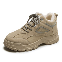 策恩公牛加绒马丁靴女2020冬季新款韩版百搭棉鞋学生保暖短靴街拍平底靴子