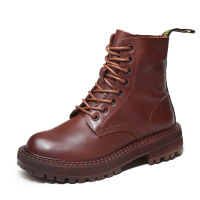 策霸真皮复古马丁靴女823