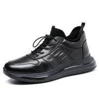 策霸秋季男鞋2020新款潮鞋百搭气垫运动休闲鞋男土厚底真皮单鞋子增高