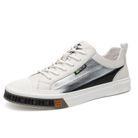 策霸秋冬季欧洲站真皮板鞋男白色运动休闲鞋软底韩版潮流低帮鞋小白鞋