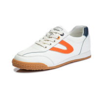 策霸真皮小白鞋女春季2020新款平底休闲运动单鞋女跑步透气温州女鞋潮