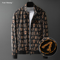 策霸2021春夏新款欧货男装立领短款字母印花男士章仔薄款男士夹克