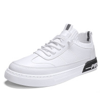 策霸ins飞织袜子口懒人一脚蹬男鞋2021春季新款休闲低帮运动小白板鞋