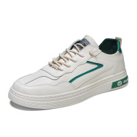 策霸休闲低帮小白板鞋春季新款2021潮流ins运动皮革男鞋
