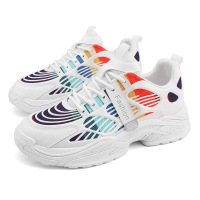 策霸网面透气运动老爹鞋2021春季新款时尚休闲低帮厚底户外跑步男鞋子