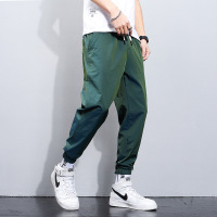 2021变色龙休闲裤男字母印花夏季超薄男装 束脚裤 系绳裤子男宽松