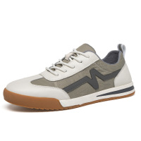 欧洲站春季新款男士真皮透气板鞋ins阿甘鞋软底潮牌休闲鞋小白鞋