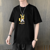 春季新款男上衣韩版潮流圆领墨镜皮卡丘酷帅休闲时尚短袖T恤男潮